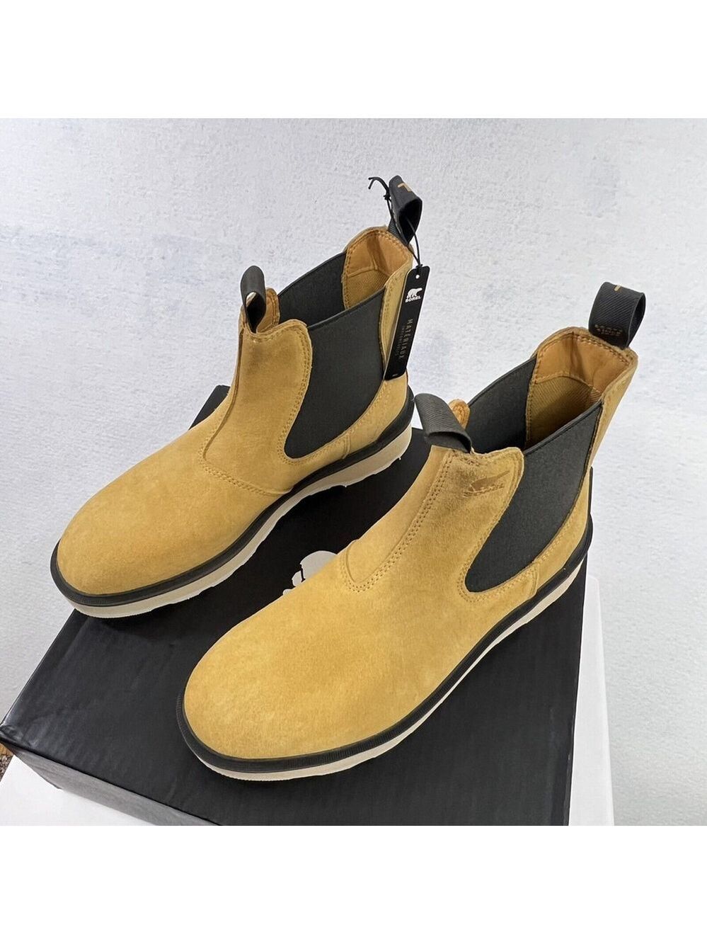 SOREL Hi-Line Heel Chelsea Boots Sz 11 Brown NWT Waterproof Suede Outdoor Women - Picture 3 of 10